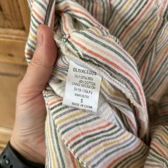 Olivaceous Small Colorful Striped Shorts Paperbag Mom High Waisted Front Zip‎ - Picture 9 of 9